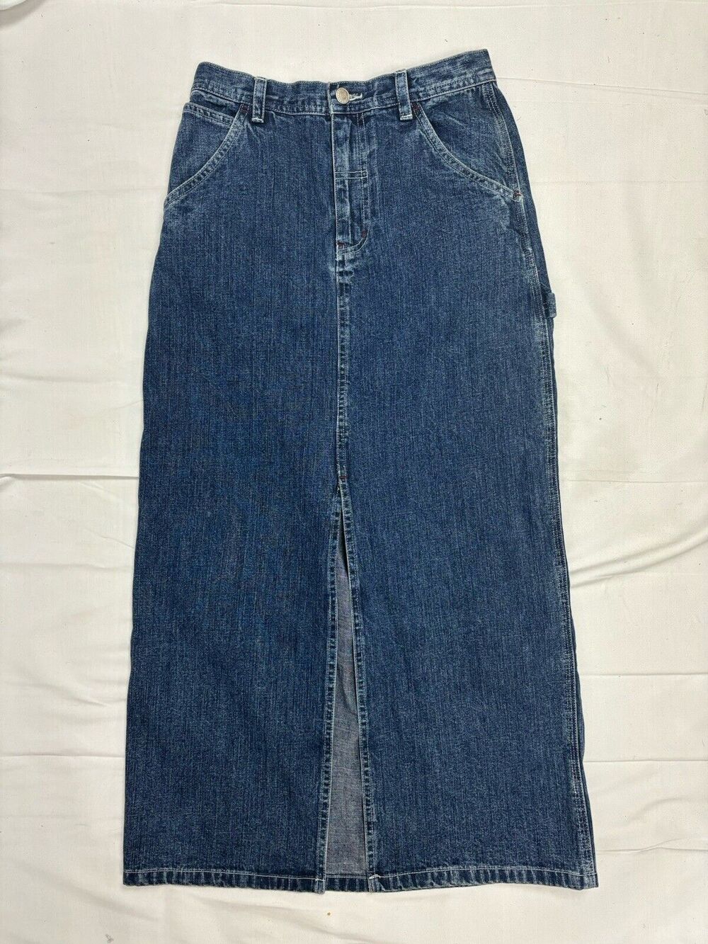 Vintage The Limited Denim Midi Skirt Slit 90’s Cargo Utility Rare Find Sz 2 NWT